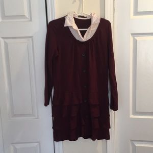 Dark red shirt dress small